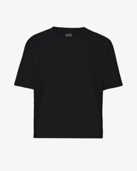 Boxy Crop-T-Shirt aus Bio-Baumwolle – Tiefschwarz