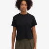 Boxy Crop-T-Shirt aus Bio-Baumwolle – Tiefschwarz
