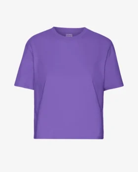 Boxy Crop-T-Shirt aus Bio-Baumwolle – Ultraviolett