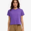 Boxy Crop-T-Shirt aus Bio-Baumwolle – Ultraviolett