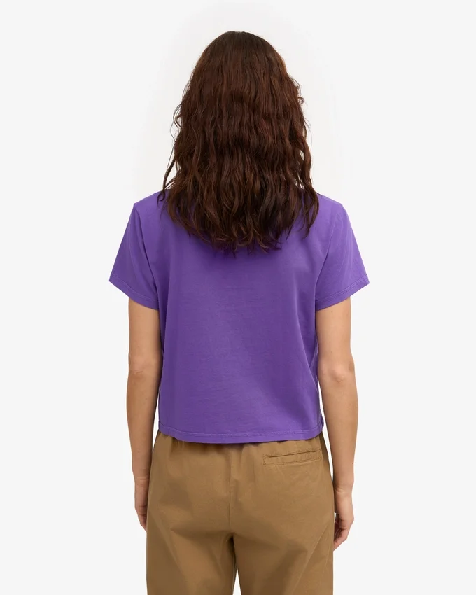 Boxy Crop-T-Shirt aus Bio-Baumwolle – Ultraviolett