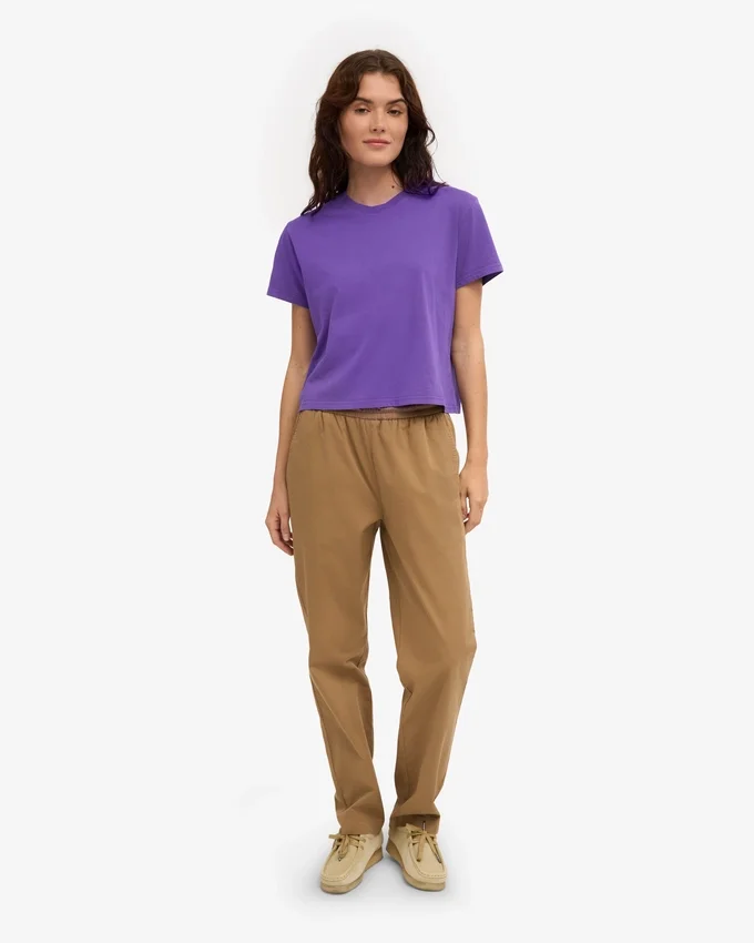 Boxy Crop-T-Shirt aus Bio-Baumwolle – Ultraviolett