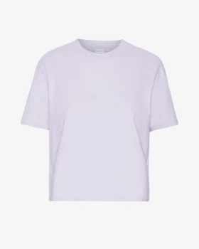 Boxy Crop-T-Shirt aus Bio-Baumwolle – Zartes Lavendel