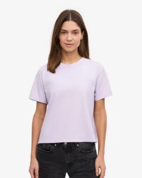 Boxy Crop-T-Shirt aus Bio-Baumwolle – Zartes Lavendel