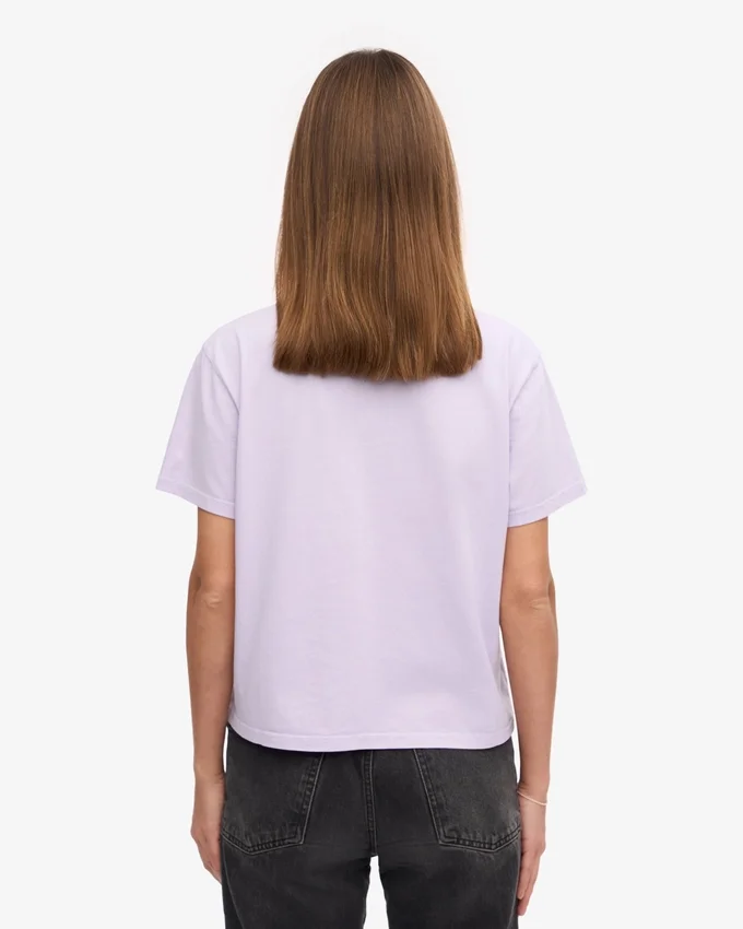 Boxy Crop-T-Shirt aus Bio-Baumwolle – Zartes Lavendel