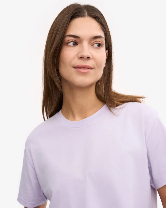 Boxy Crop-T-Shirt aus Bio-Baumwolle – Zartes Lavendel