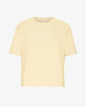 Boxy Crop-T-Shirt aus Bio-Baumwolle – Zartgelb