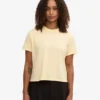 Boxy Crop-T-Shirt aus Bio-Baumwolle – Zartgelb