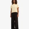 Boxy Crop-T-Shirt aus Bio-Baumwolle – Zartgelb