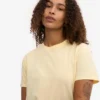 Boxy Crop-T-Shirt aus Bio-Baumwolle – Zartgelb