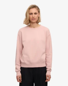 Classic Organic Bio-Crew-Pullover für Damen – Faded Pink