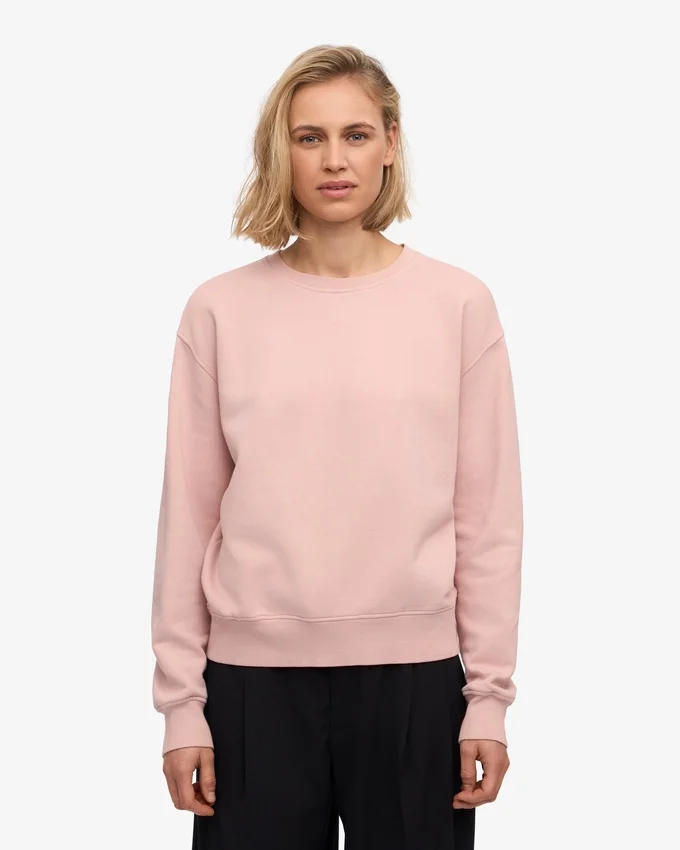 Classic Organic Bio-Crew-Pullover für Damen – Faded Pink