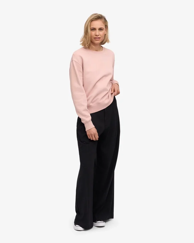 Classic Organic Bio-Crew-Pullover für Damen – Faded Pink