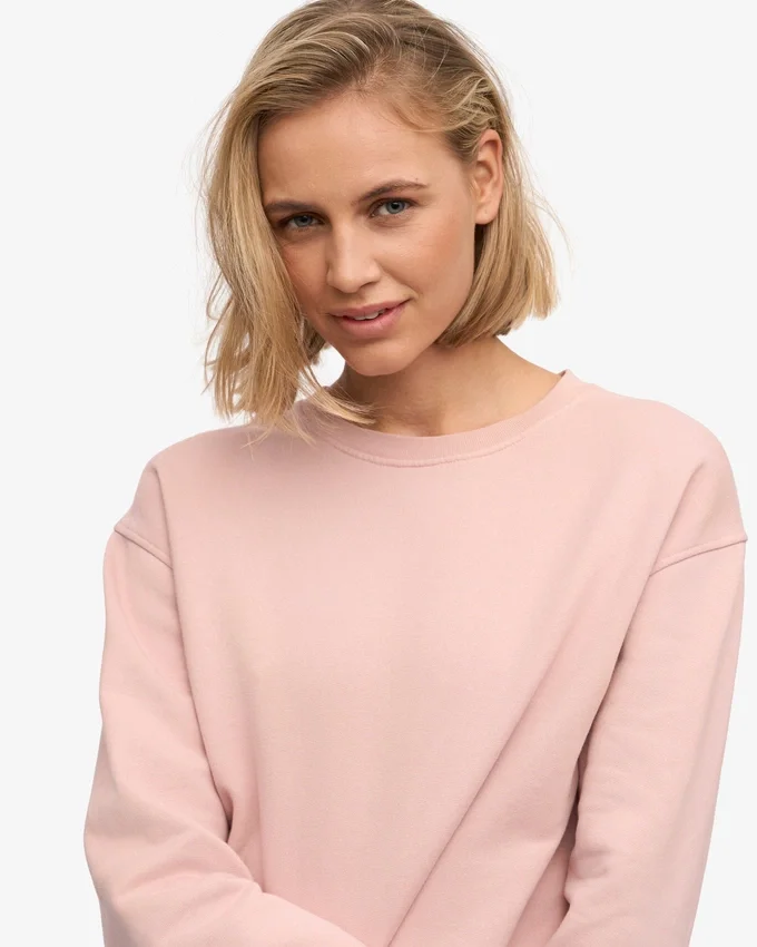 Classic Organic Bio-Crew-Pullover für Damen – Faded Pink