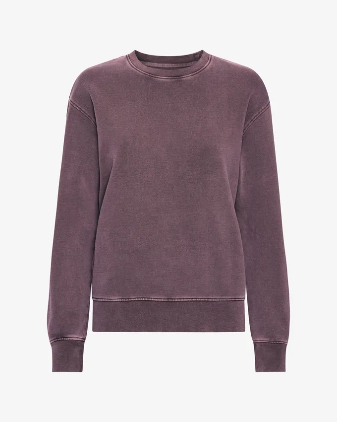 Classic Organic Bio-Pullover für Damen mit Rundhalsausschnitt – Faded Grape