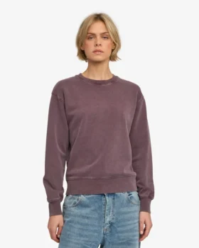 Classic Organic Bio-Pullover für Damen mit Rundhalsausschnitt – Faded Grape