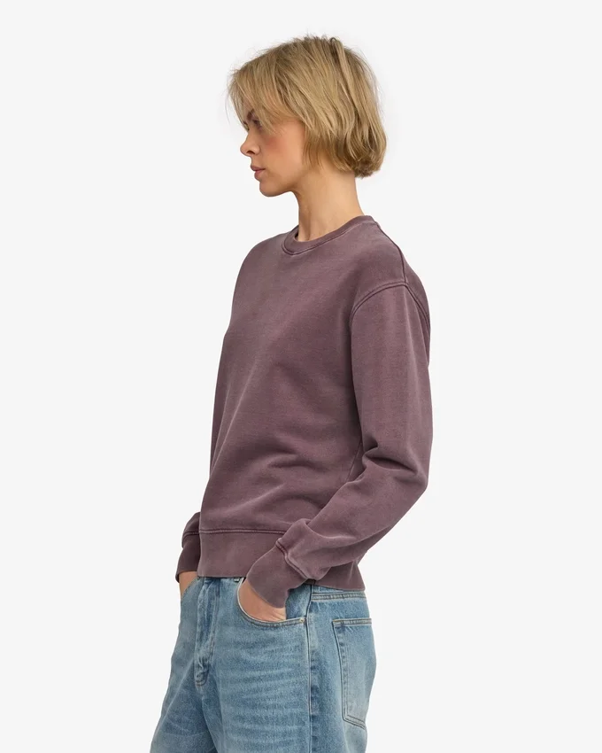 Classic Organic Bio-Pullover für Damen mit Rundhalsausschnitt – Faded Grape