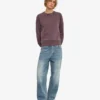 Classic Organic Bio-Pullover für Damen mit Rundhalsausschnitt – Faded Grape