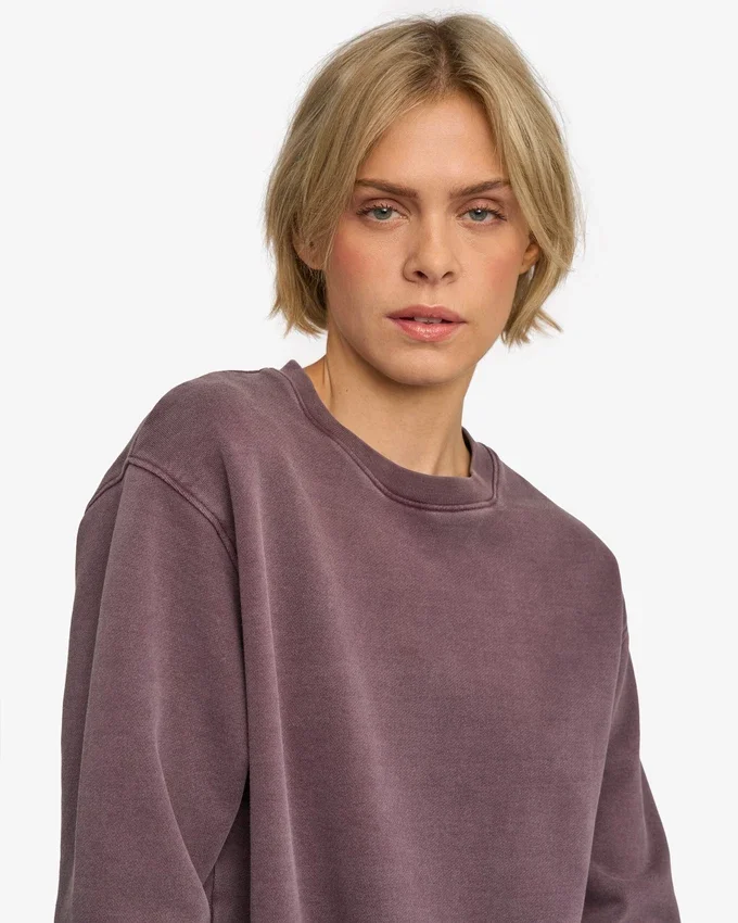 Classic Organic Bio-Pullover für Damen mit Rundhalsausschnitt – Faded Grape