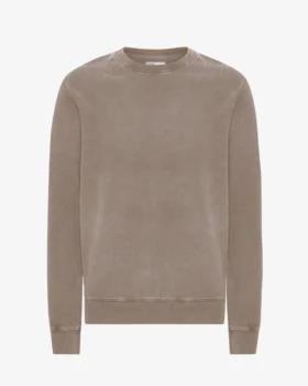 Classic Organic Bio-Pullover mit Rundhalsausschnitt – verblasstes Khaki