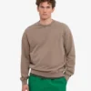 Classic Organic Bio-Pullover mit Rundhalsausschnitt – verblasstes Khaki