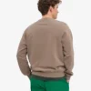 Classic Organic Bio-Pullover mit Rundhalsausschnitt – verblasstes Khaki