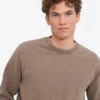 Classic Organic Bio-Pullover mit Rundhalsausschnitt – verblasstes Khaki
