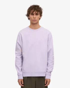 Classic Organic Bio-Pullover mit Rundhalsausschnitt – Zartes Lavendel