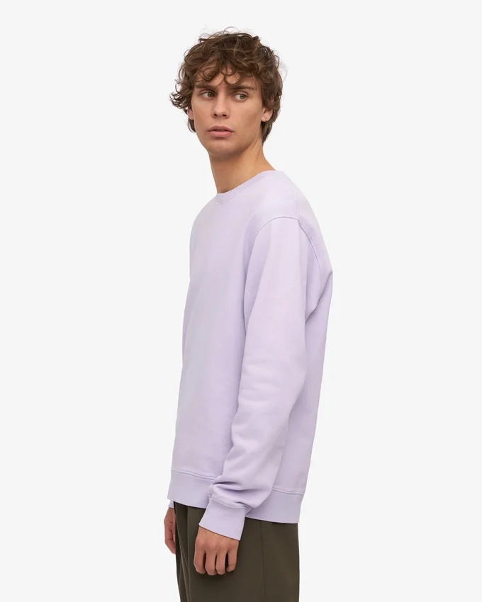 Classic Organic Bio-Pullover mit Rundhalsausschnitt – Zartes Lavendel