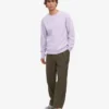 Classic Organic Bio-Pullover mit Rundhalsausschnitt – Zartes Lavendel