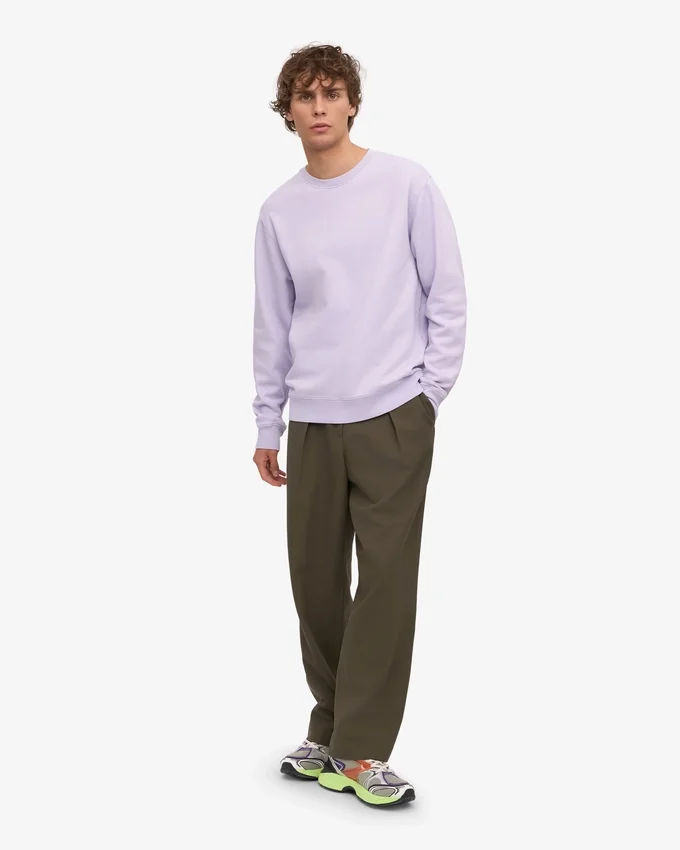 Classic Organic Bio-Pullover mit Rundhalsausschnitt – Zartes Lavendel