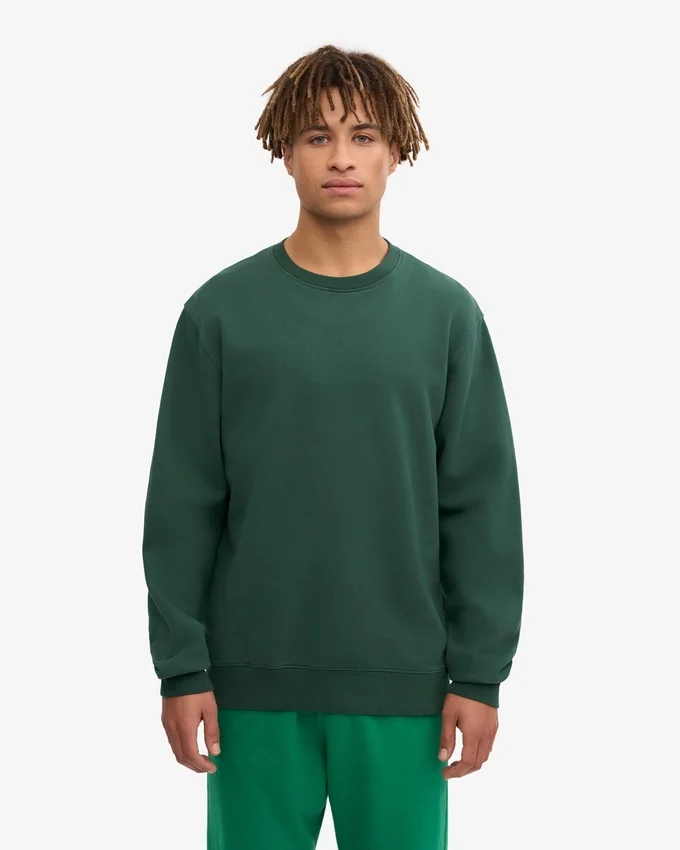 Classic Organic Bio-Pullover – Smaragdgrün