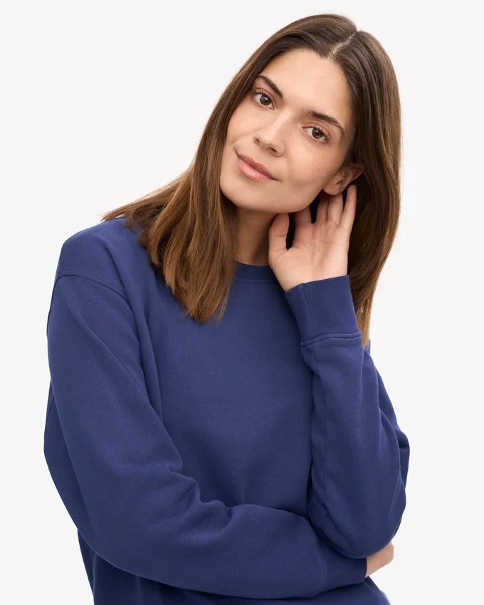 Classic Organic Bio-Rundhals-Shirt für Damen – Marineblau