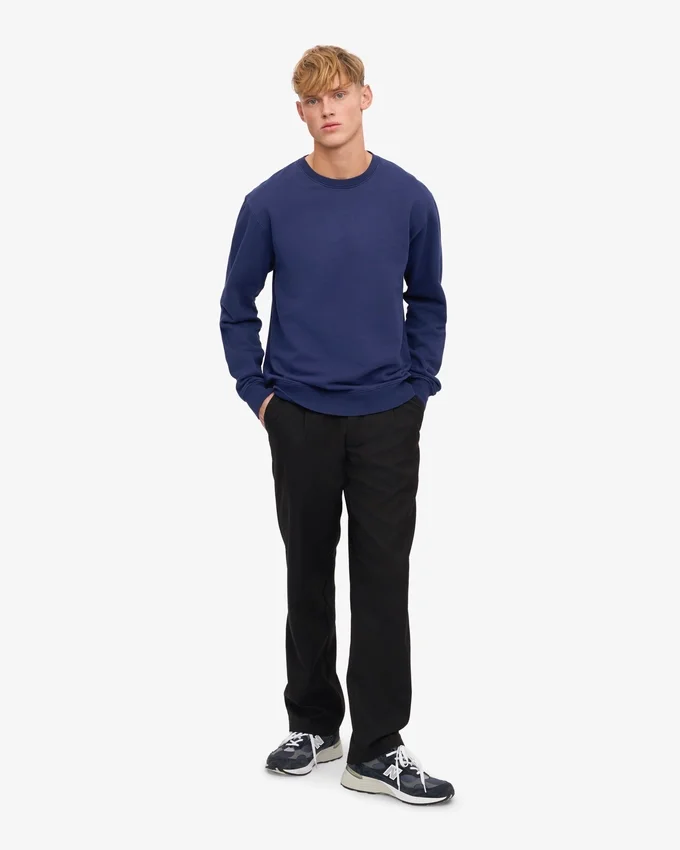 Classic Organic Bio-Shirt mit Rundhalsausschnitt – Marineblau