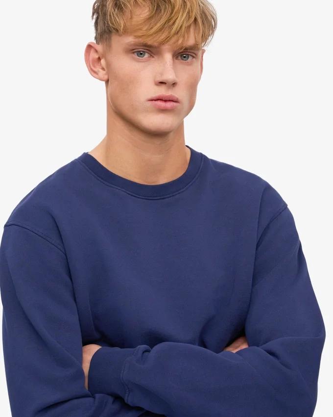 Classic Organic Bio-Shirt mit Rundhalsausschnitt – Marineblau