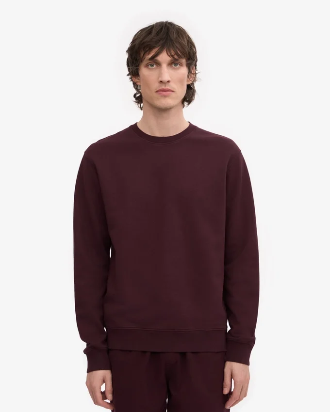 Classic Organic Bio-Shirt mit Rundhalsausschnitt – Oxblood-Rot