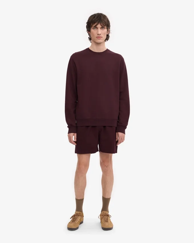 Classic Organic Bio-Shirt mit Rundhalsausschnitt – Oxblood-Rot