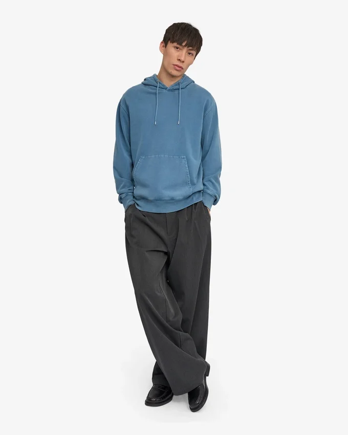 Classic Organic Hood – verblasstes Indigo