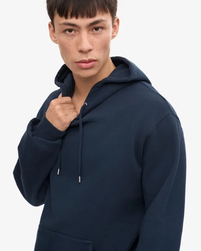 Classic Organic Kapuzenjacke – Marineblau