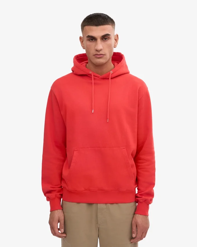Classic Organic Kapuzenjacke – Red Tangerine