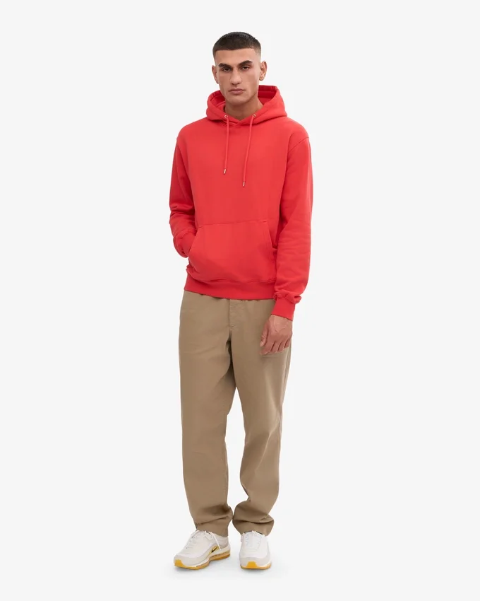 Classic Organic Kapuzenjacke – Red Tangerine