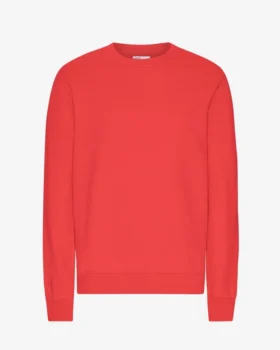 Classic Organic Shirt mit Rundhalsausschnitt – Red Tangerine