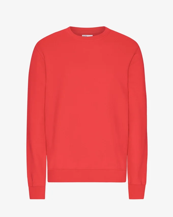 Classic Organic Shirt mit Rundhalsausschnitt – Red Tangerine