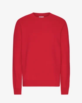 Classic Organic Shirt mit Rundhalsausschnitt – Scharlachrot