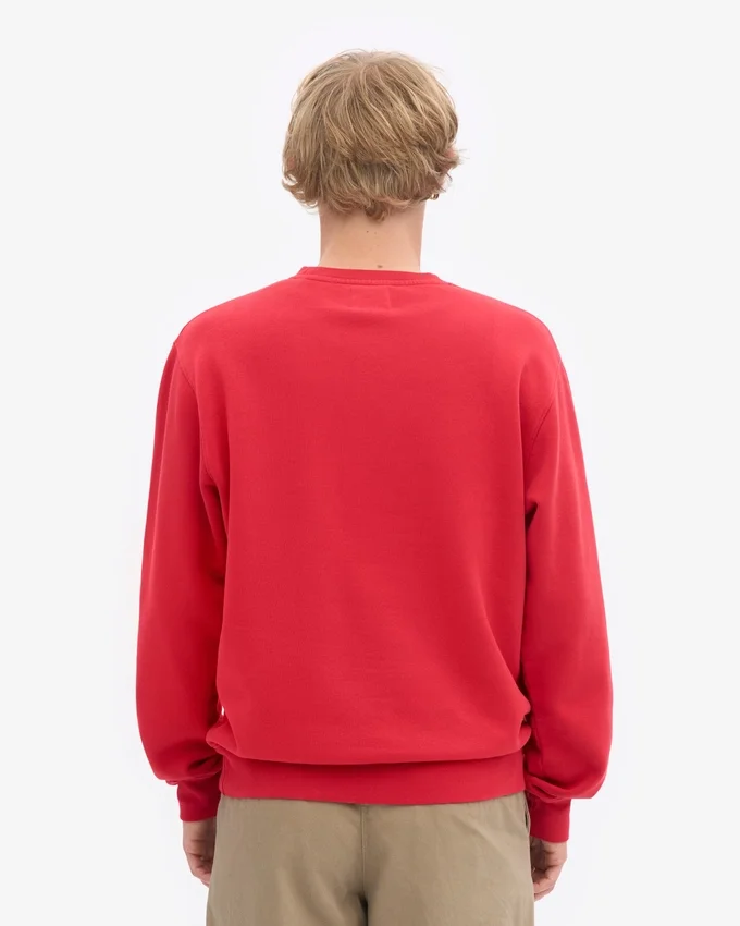 Classic Organic Shirt mit Rundhalsausschnitt – Scharlachrot