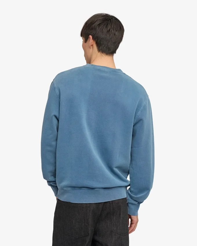 Classic Organic Shirt mit Rundhalsausschnitt – verblasstes Indigo