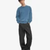 Classic Organic Shirt mit Rundhalsausschnitt – verblasstes Indigo