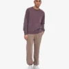 Classic Organic Shirt mit Rundhalsausschnitt – verblasstes Traubenblau