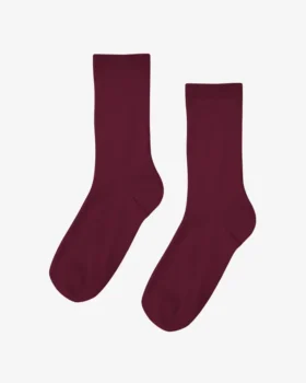 Classic Organic Socken für Damen – Oxblood-Rot