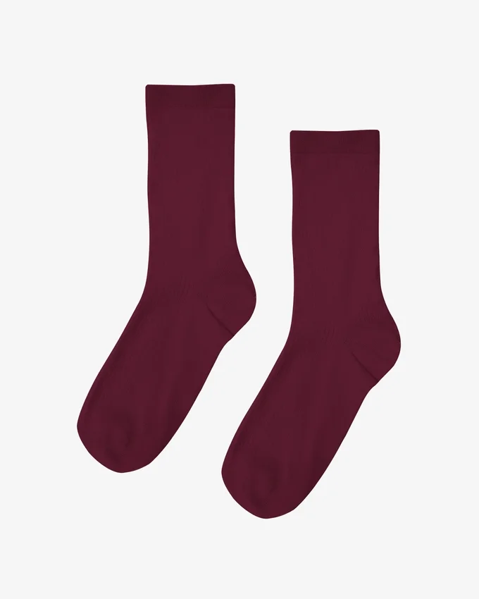 Classic Organic Socken für Damen – Oxblood-Rot